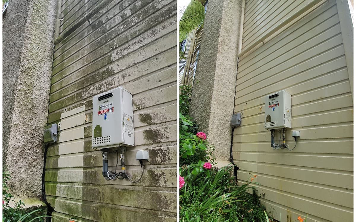 Soft wash results on a Wellington home